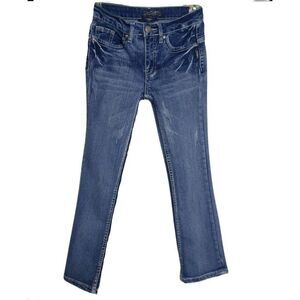 Silver Jeans Co. Girls Bootcut Jeans Size 8 Tammy Blue Denim Distressed Cotton